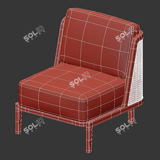 Elegant Rattan Lounge Throne 3D model image 3