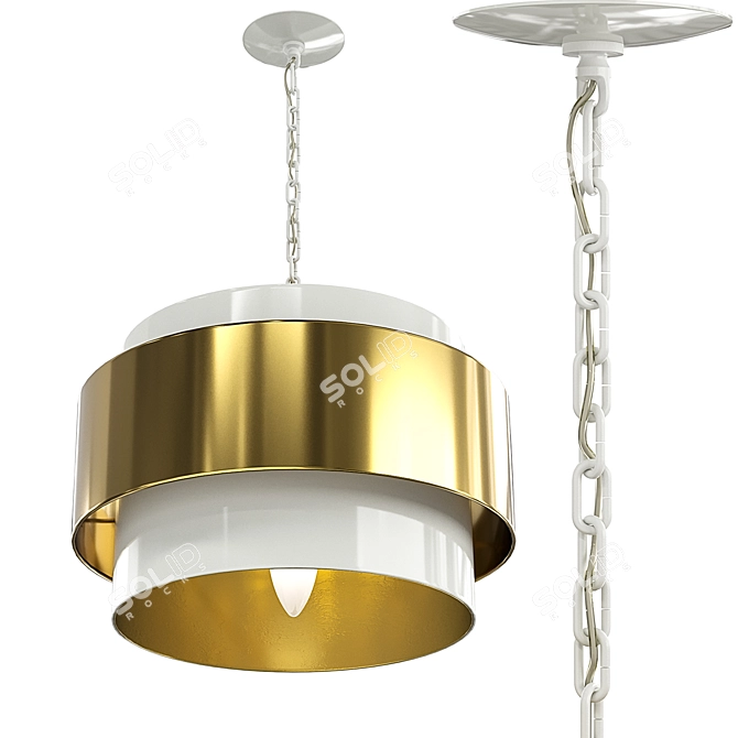 Elegant Nolan Small Pendant White Chandelier 3D model image 2