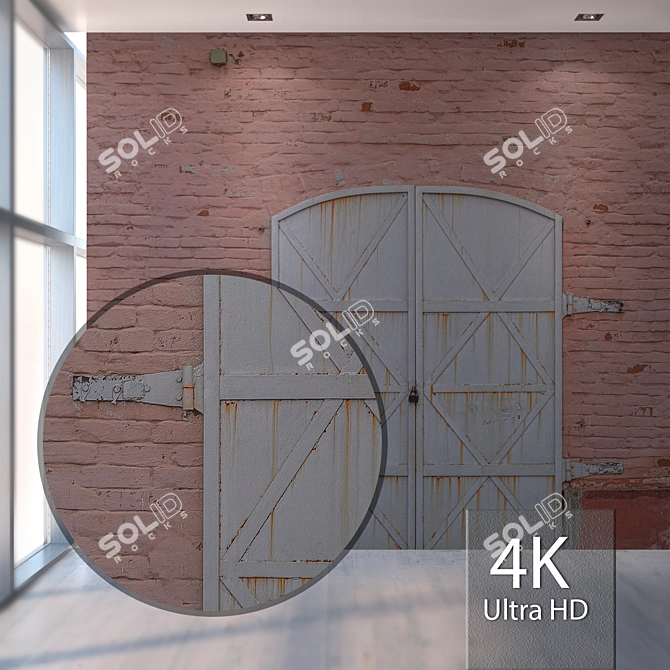 Title: Seamless Brick Wall with Gate 3D model image 1