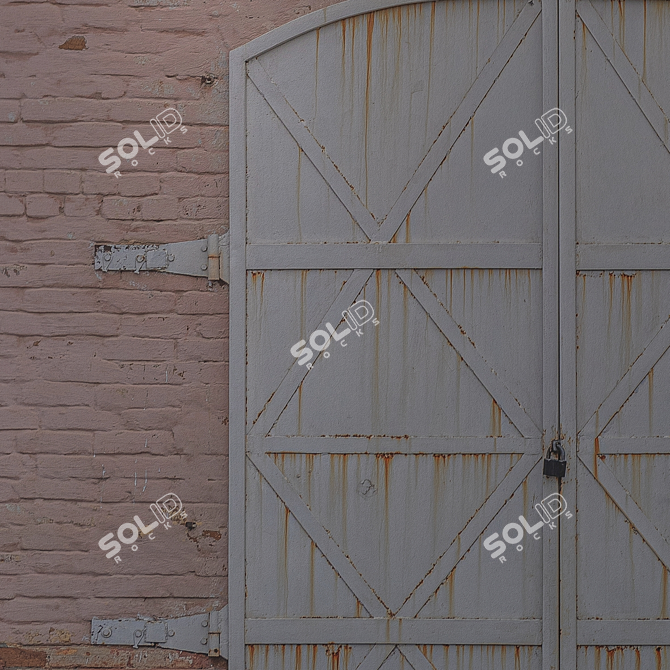 Title: Seamless Brick Wall with Gate 3D model image 4