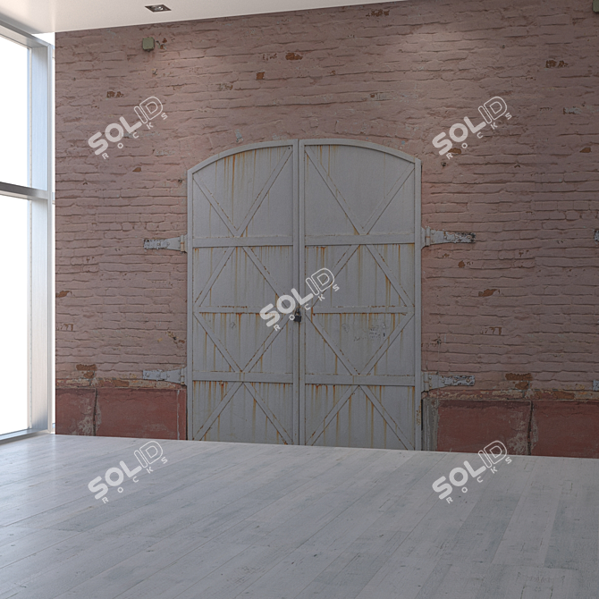 Title: Seamless Brick Wall with Gate 3D model image 5