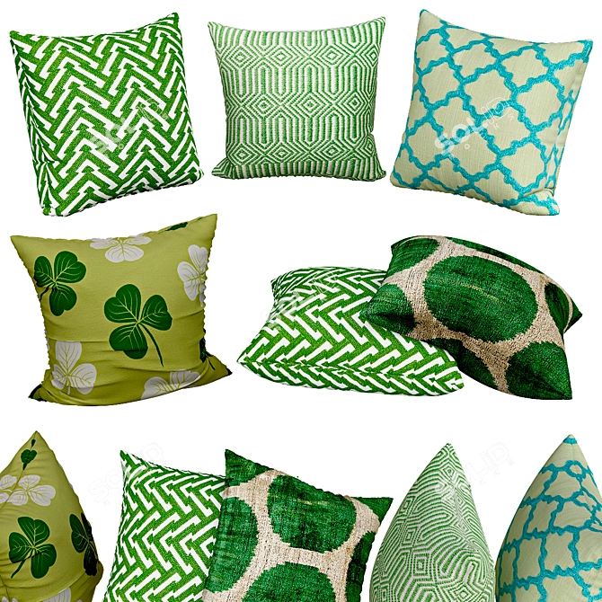 Cozy Chic Decorative Pillows 3D model image 1