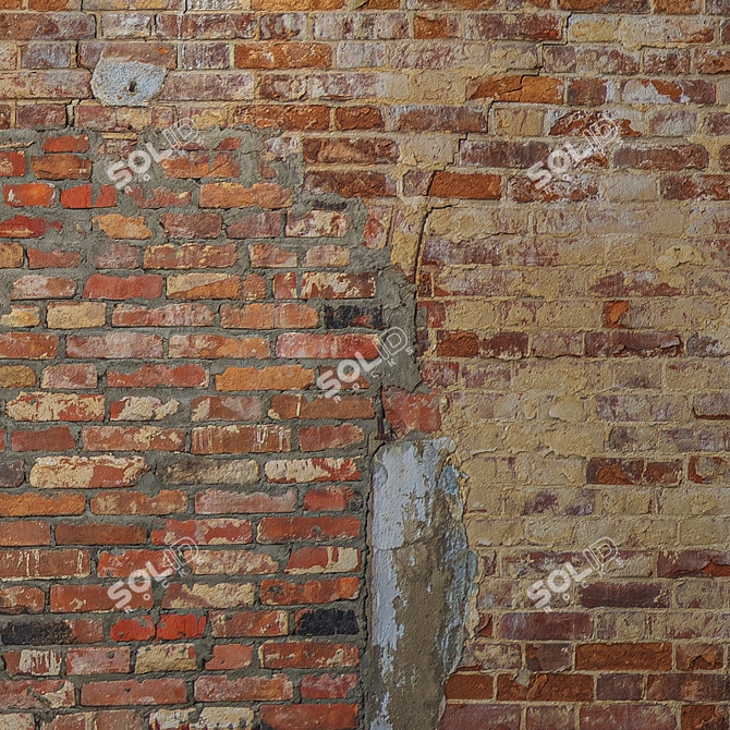 Vintage Brick Texture Set 3D model image 3