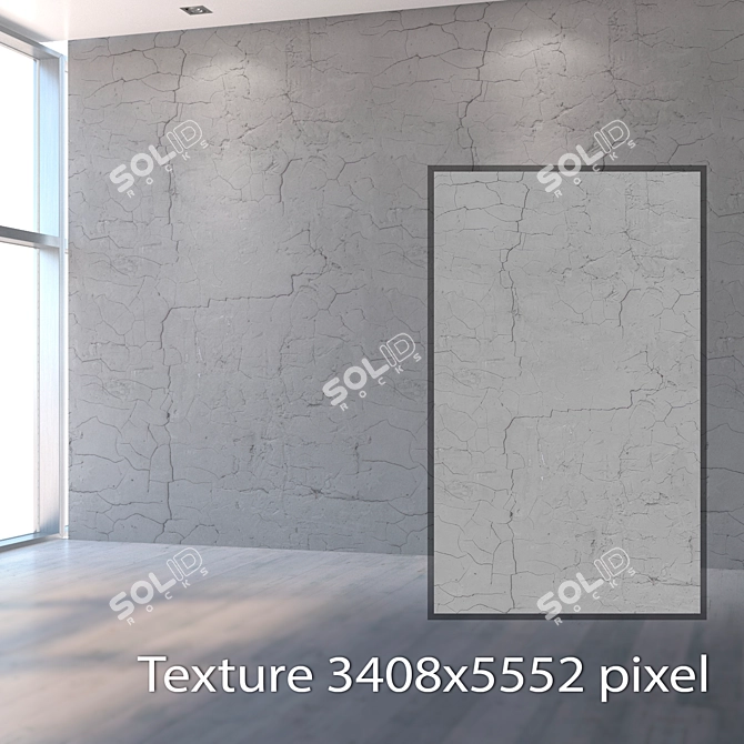 Cracked Plaster Texture Set 3D model image 2