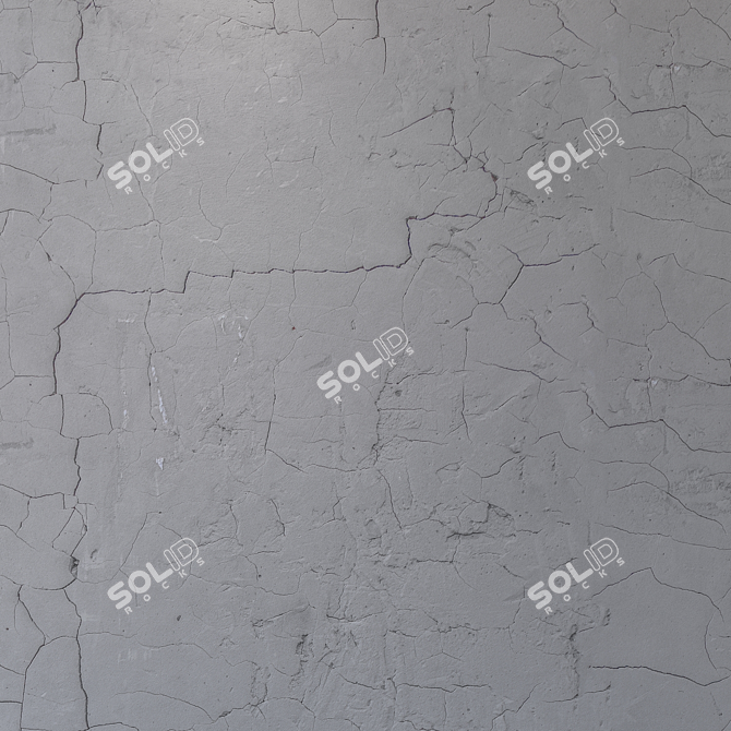 Cracked Plaster Texture Set 3D model image 4