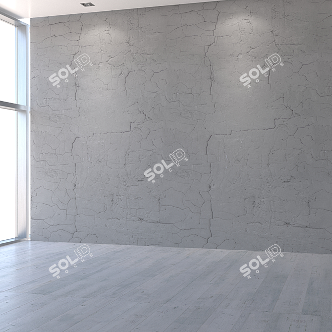 Cracked Plaster Texture Set 3D model image 5