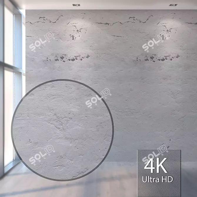 High-Res Plaster Texture for Close-Ups 3D model image 1