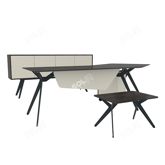 Elegant Executive Eagle Table Set 3D model image 1