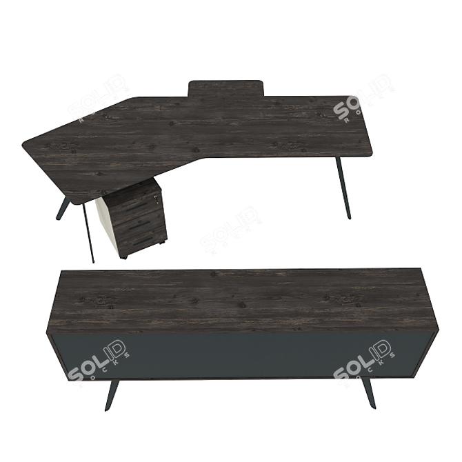 Elegant Executive Eagle Table Set 3D model image 2