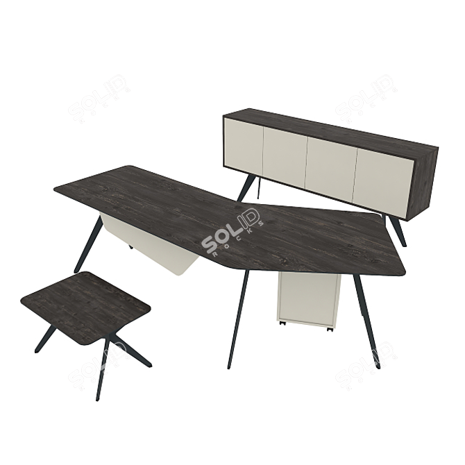 Elegant Executive Eagle Table Set 3D model image 3