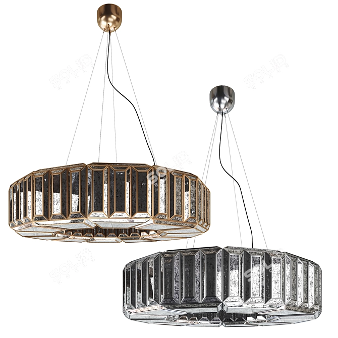 Industrial-inspired Chandelier with Vintage Charm 3D model image 2