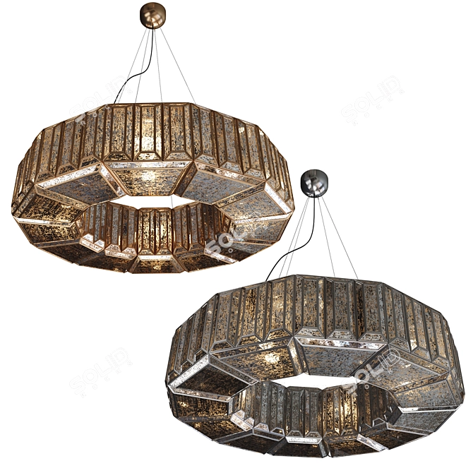 Industrial-inspired Chandelier with Vintage Charm 3D model image 3