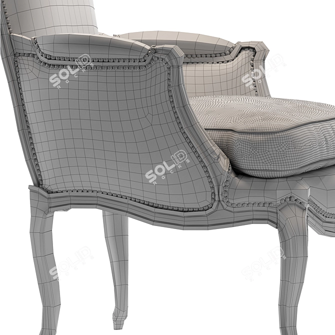 Elegant L.XV Armchair: Classic Comfort 3D model image 5