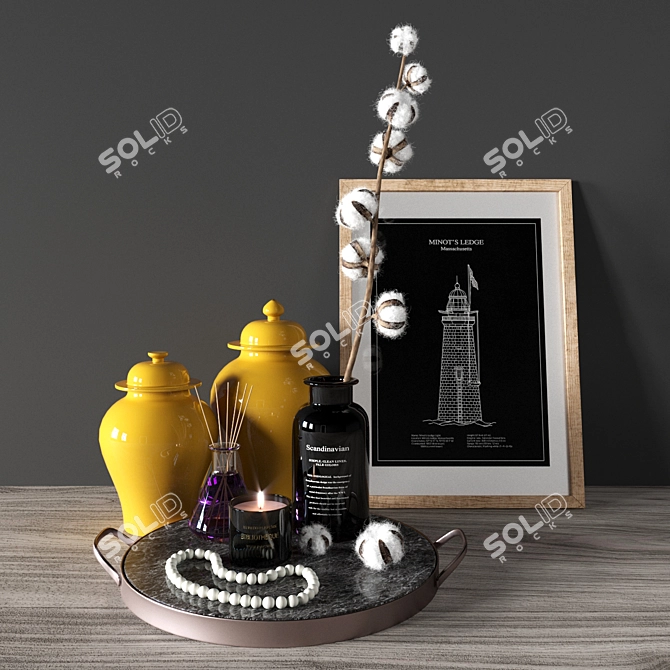Cotton Decor Set: Stylish and Versatile 3D model image 2