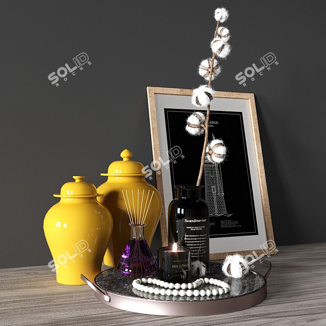 Cotton Decor Set: Stylish and Versatile 3D model image 3