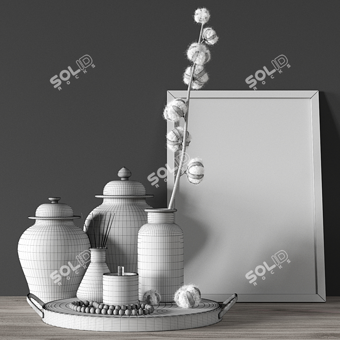 Cotton Decor Set: Stylish and Versatile 3D model image 4