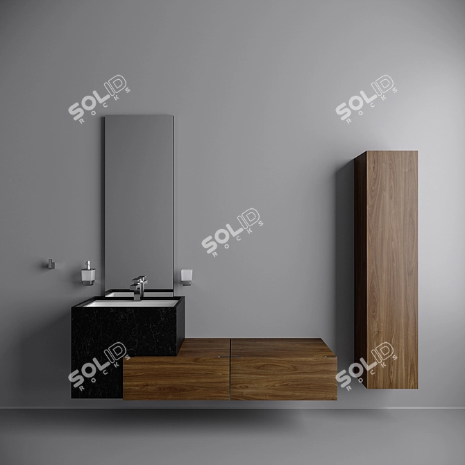 Tetris Modular Bathroom Furniture 3D model image 1