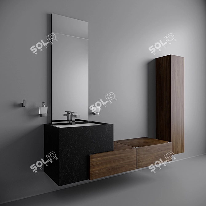 Tetris Modular Bathroom Furniture 3D model image 2