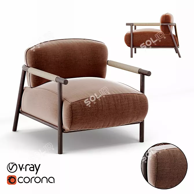 Cozy Lounge Armchair 3D model image 1