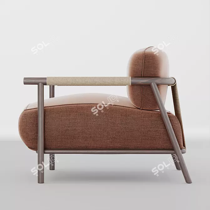 Cozy Lounge Armchair 3D model image 2