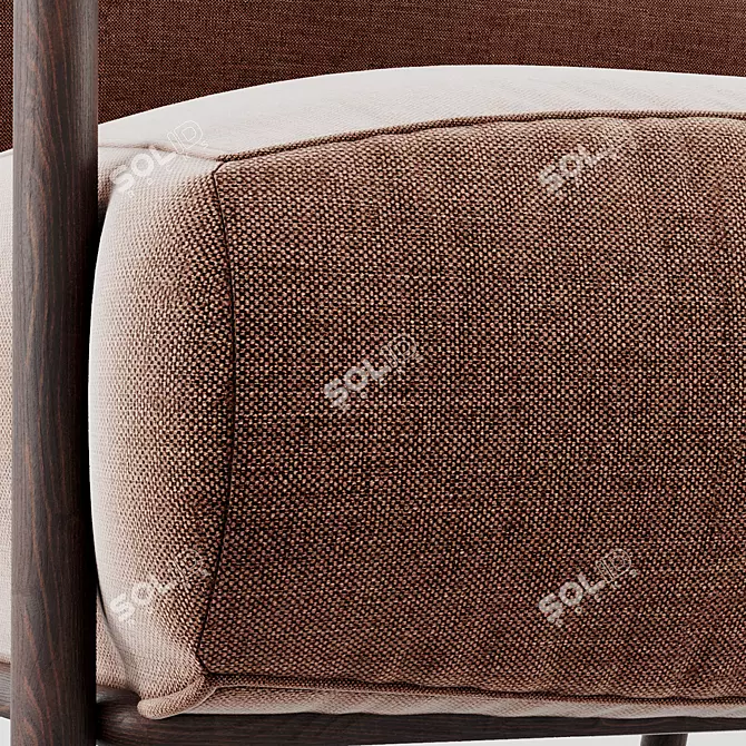 Cozy Lounge Armchair 3D model image 4