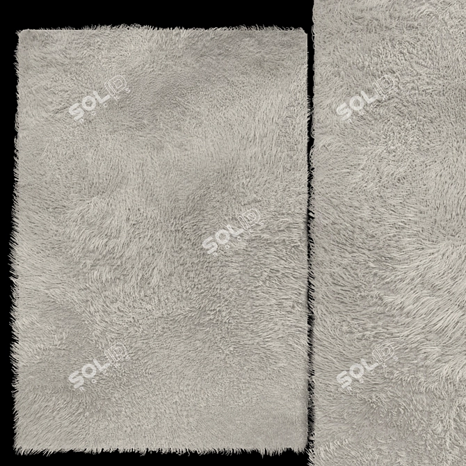 Luxurious Snowy Bliss Fur Rug 3D model image 1