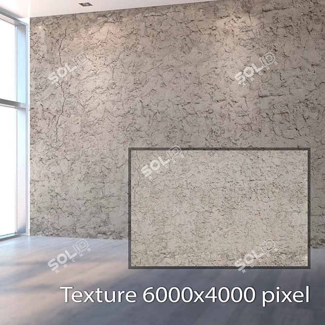 Seamless Rough Plaster Texture 3D model image 2