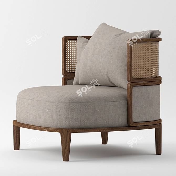 Minimalist Promenade Lounge Chair 3D model image 1
