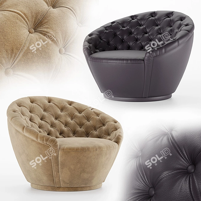 Visionnaire Agon Armchair: High and Low Poly 3D Models 3D model image 1