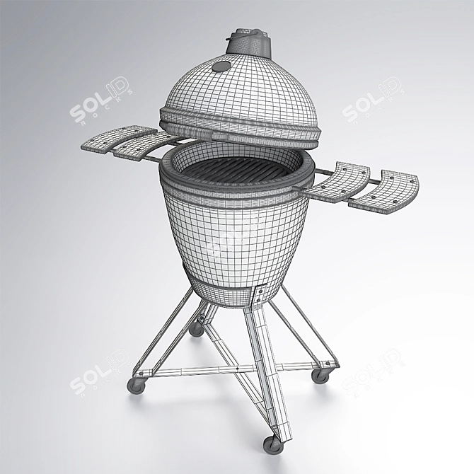 Green Egg Outdoor BBQ Grill 3D model image 8