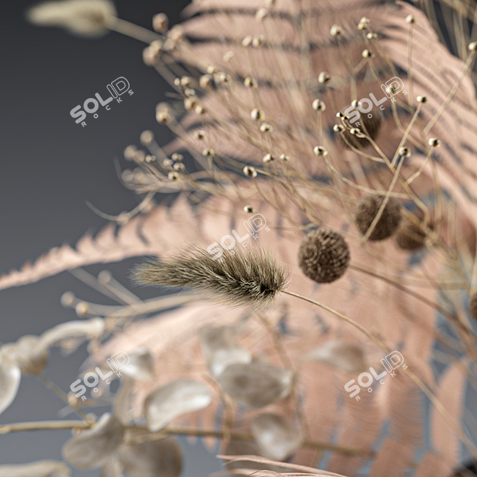 Eternal Bloom: Dried Flower Bouquet 3D model image 3