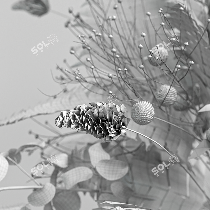 Eternal Bloom: Dried Flower Bouquet 3D model image 5