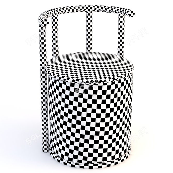 Modern Rhombus Puff Chair 3D model image 5