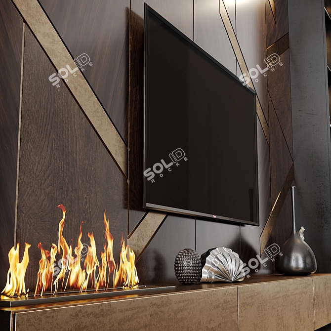 119" TV Set with V-Ray Compatibility 3D model image 5