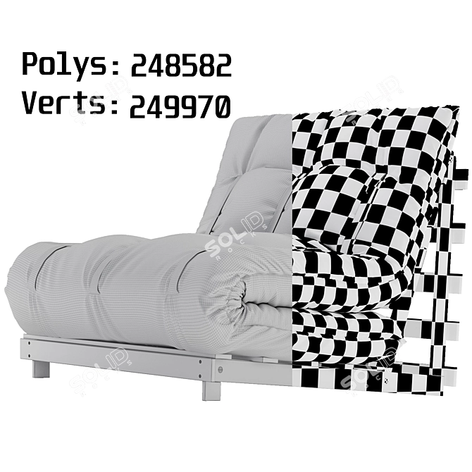 Contemporary Futon Sofa Bed 3D model image 15