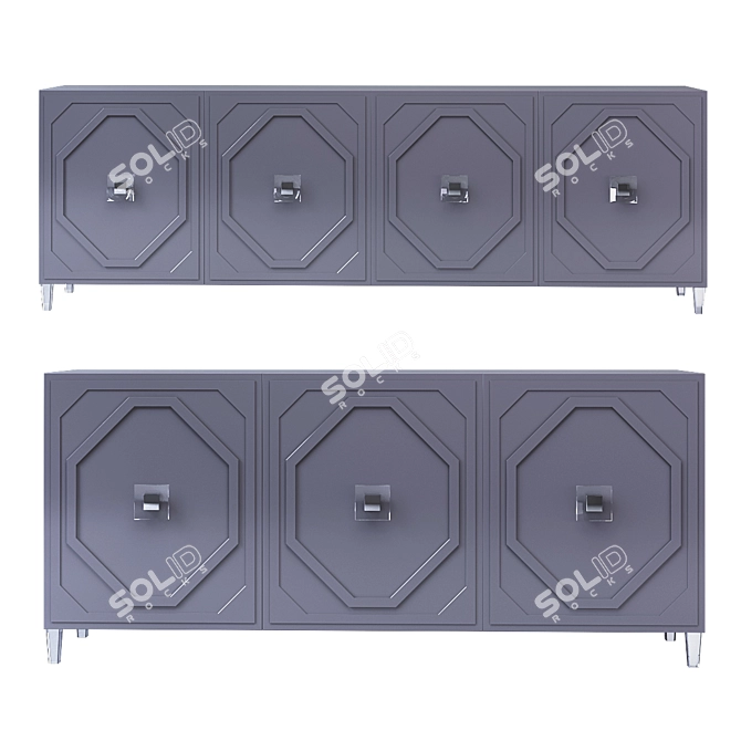 Elegant Gray TV Stand 3D model image 3