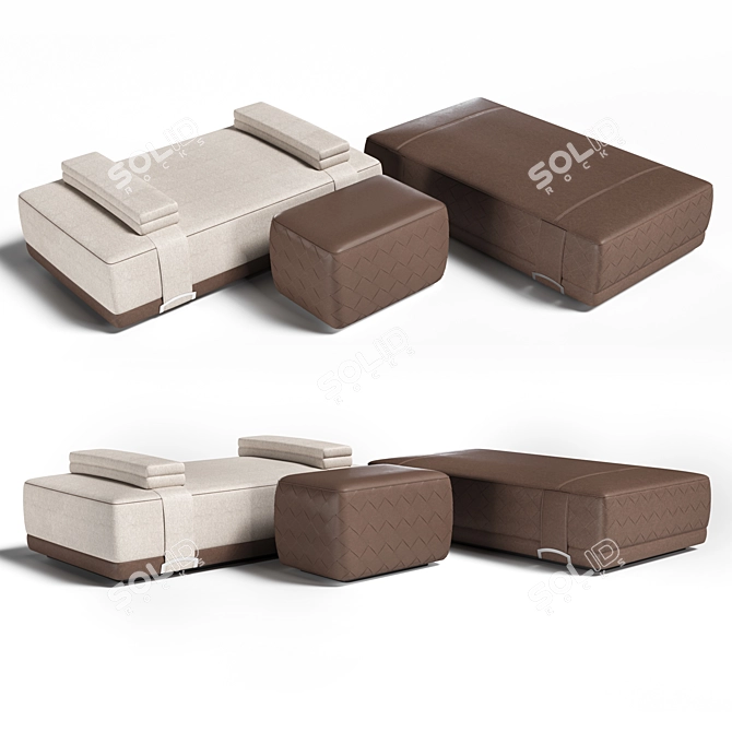 Grant Poufs: Stylish and Versatile Seating Solution 3D model image 1