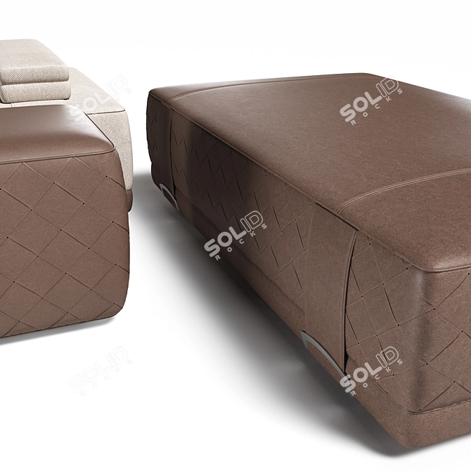 Grant Poufs: Stylish and Versatile Seating Solution 3D model image 2