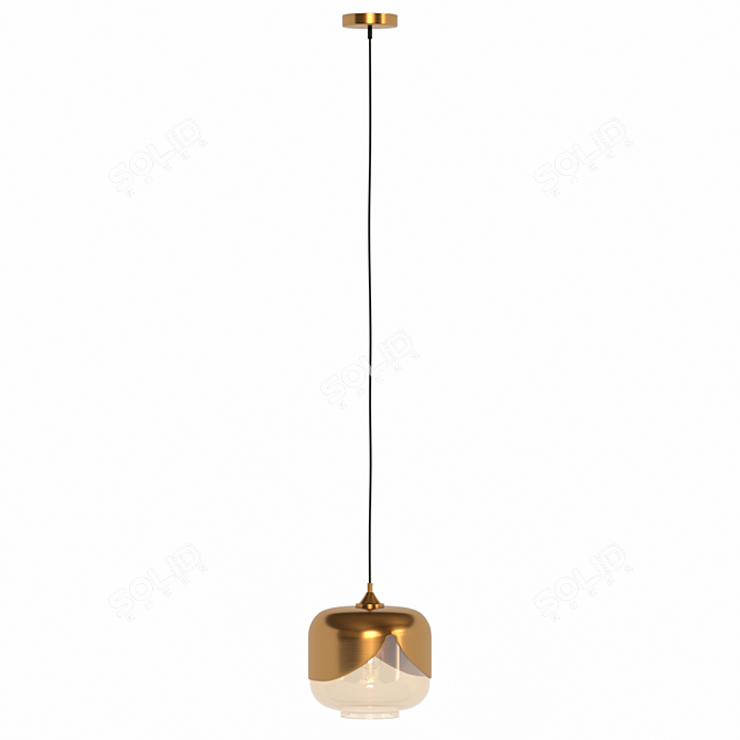 Golden Goblet Hanging Lamp: Elegant Illumination 3D model image 2