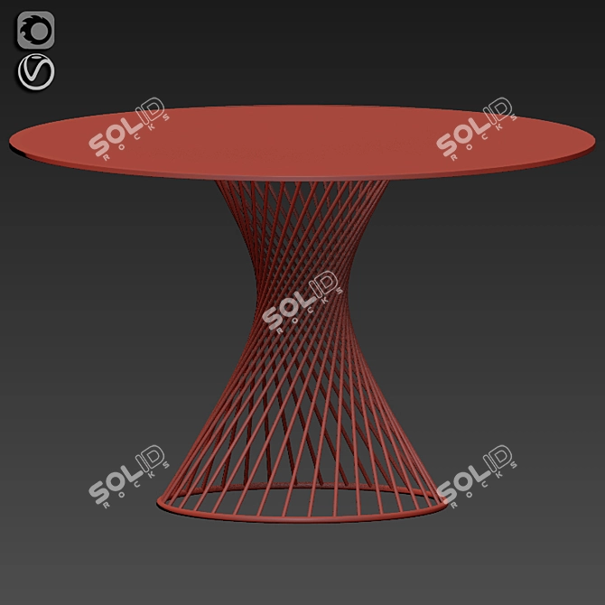 Modern Calligaris Vortex Table & Strip Chair 3D model image 4