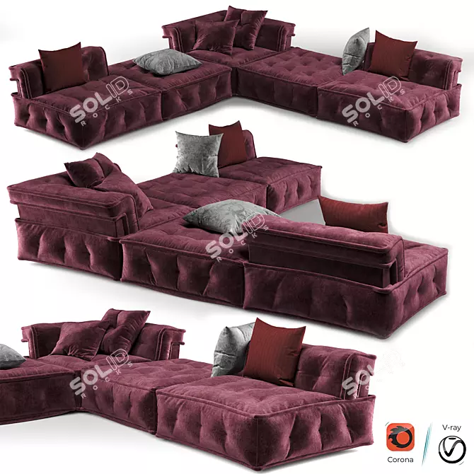 Versatile and Stylish IKEA Sofa 3D model image 1