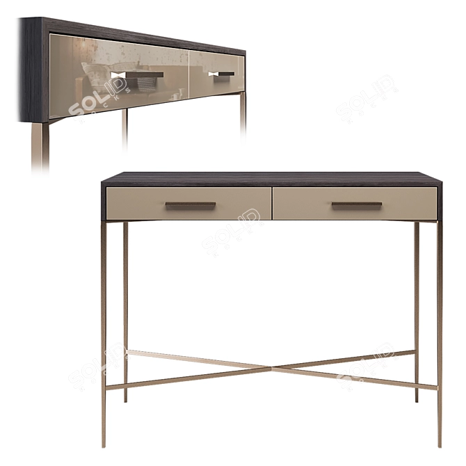 RVAstley Metal and Glass Console 3D model image 1