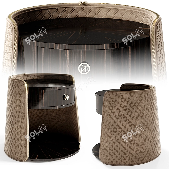 Elegant Bed & Table: Vittoria Frigerio Appiani & Contarini 3D model image 2