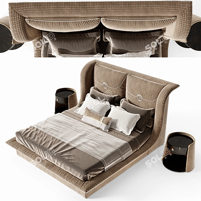 Elegant Bed & Table: Vittoria Frigerio Appiani & Contarini 3D model image 3