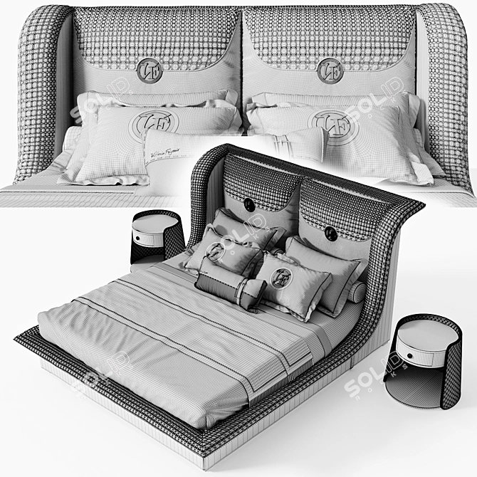 Elegant Bed & Table: Vittoria Frigerio Appiani & Contarini 3D model image 5