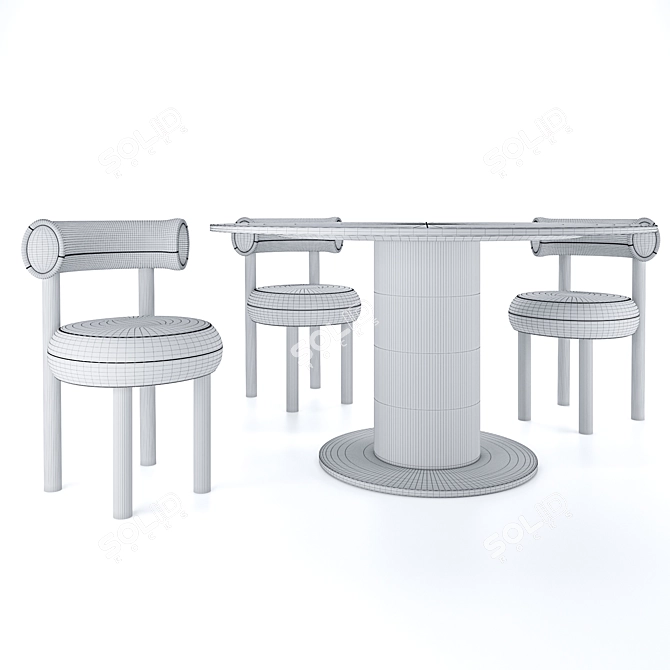 Sleek Elegance: Tom Dixon FAT Dining Set 3D model image 3