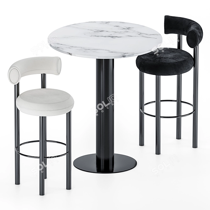 Modern Minimalist Bar Set 3D model image 1