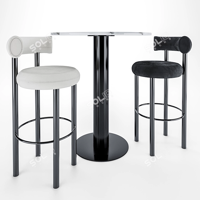 Modern Minimalist Bar Set 3D model image 2