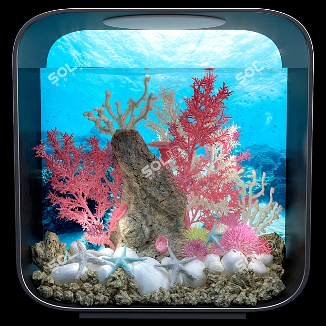 Realistic Underwater Aquarium Decor Kit 3D model image 1