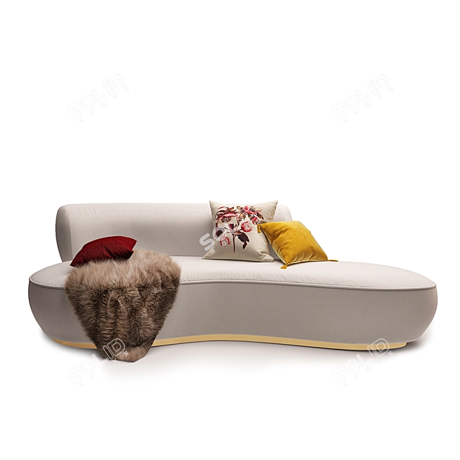 Elegant Swan-inspired Sofa & H&M Décor 3D model image 2